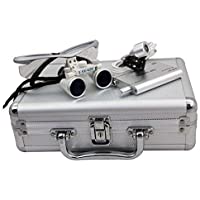 DiLiBee Lupa binocular Dental Surgical Binocular 3.5 x 420 mm + LED Dental lámpara de aumento con la funda